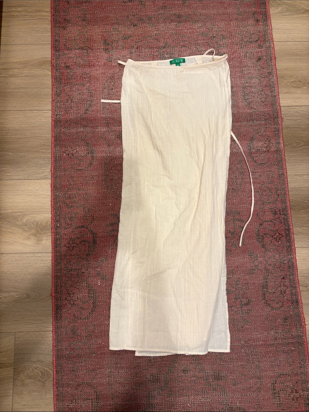 J. Crew Cream Lightweight Wrap Skirt